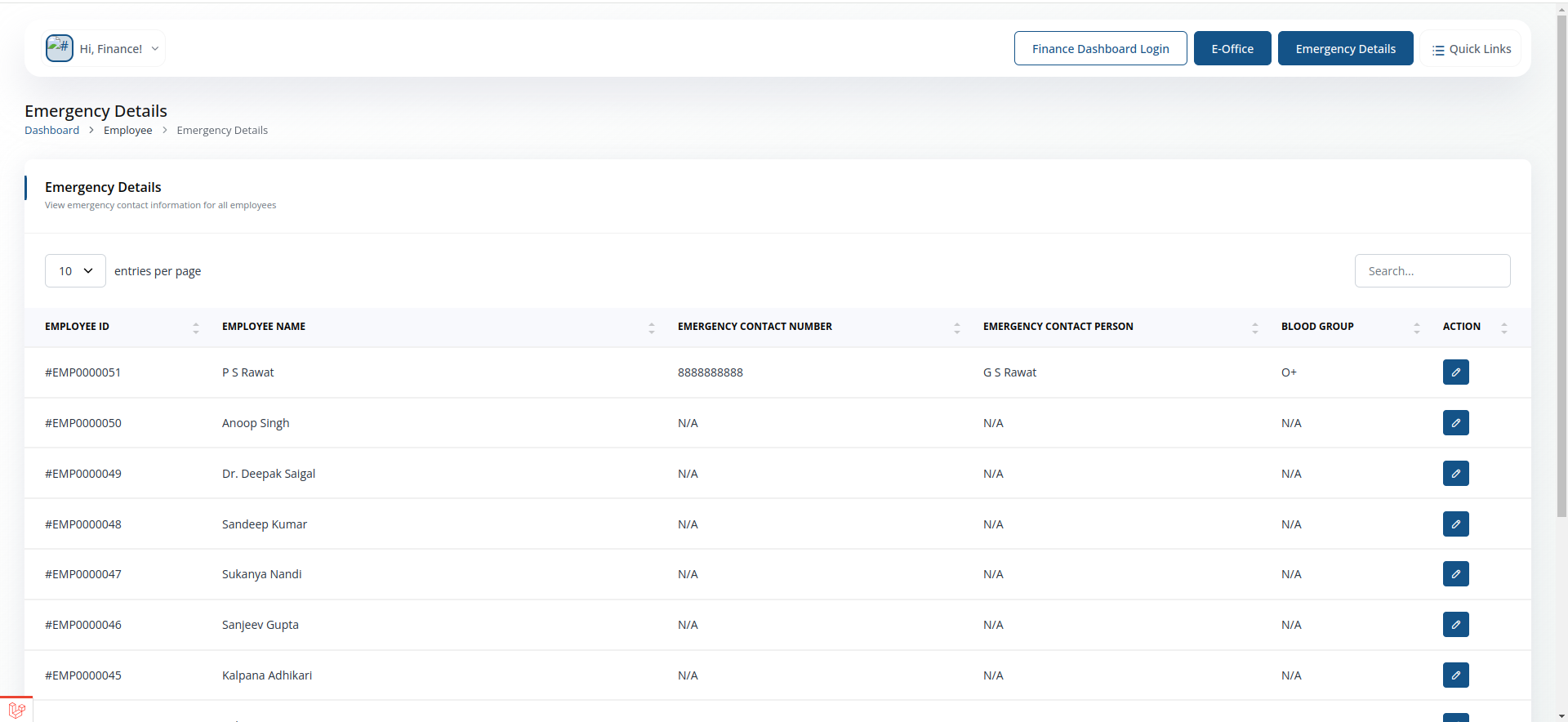 Emergency Details screenshot