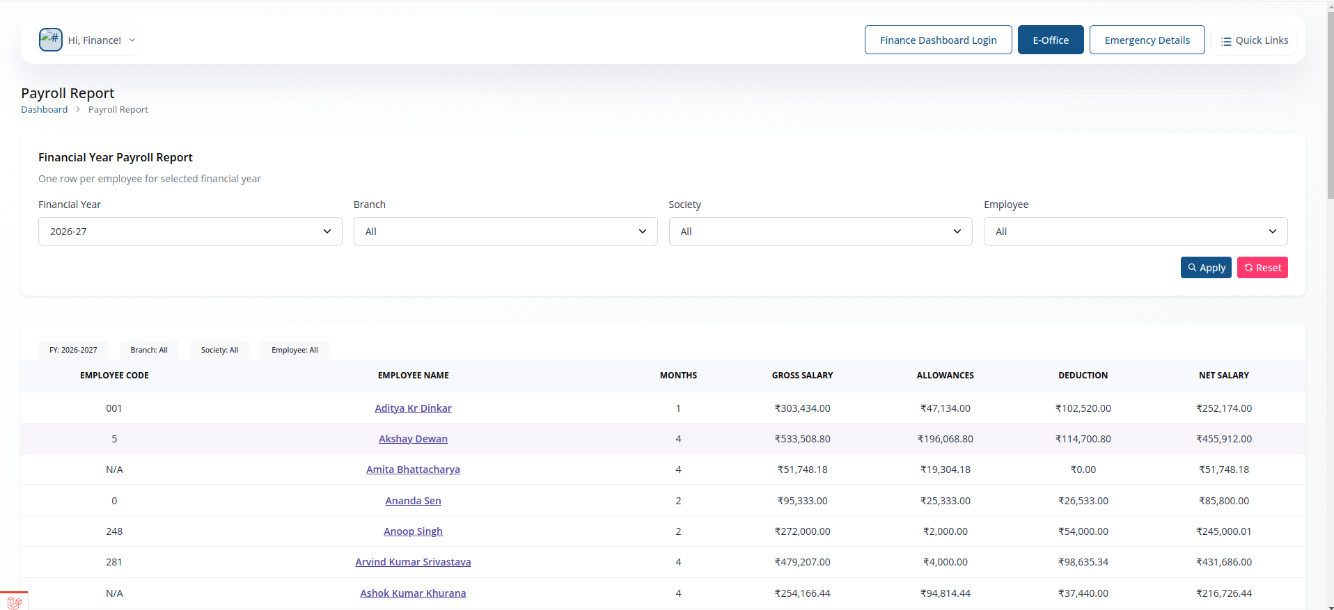 Report screenshot